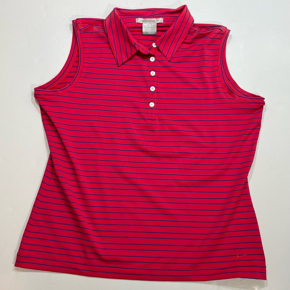 Nike Golf Sleeveless Collared Polo, Large, Pink